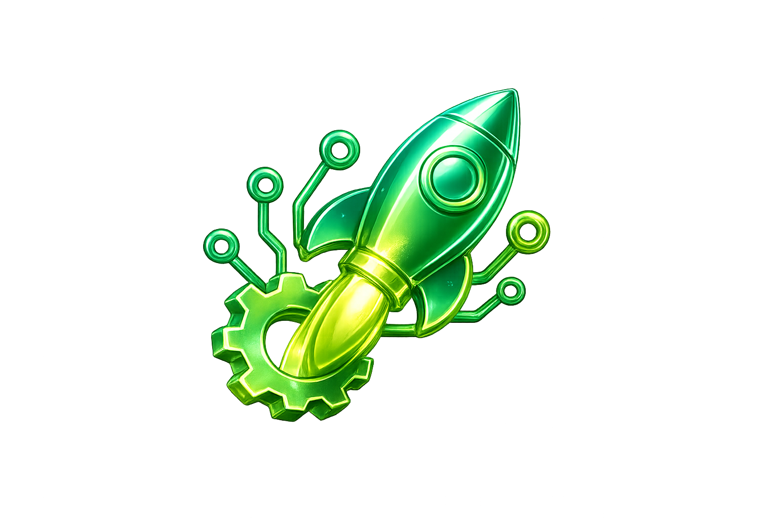 Technology leap rocket milestone illustration